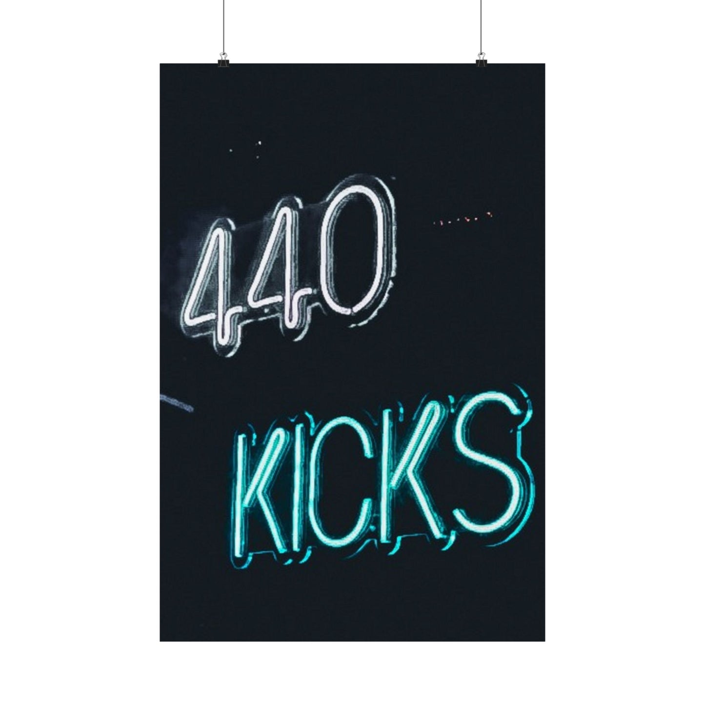 Neon Sign Matte Vertical Posters, Cleveland Ohio 440 Kicks Wall Art Print, Home Decor Gift, Basketball Fan Memorabilia, Sports Room